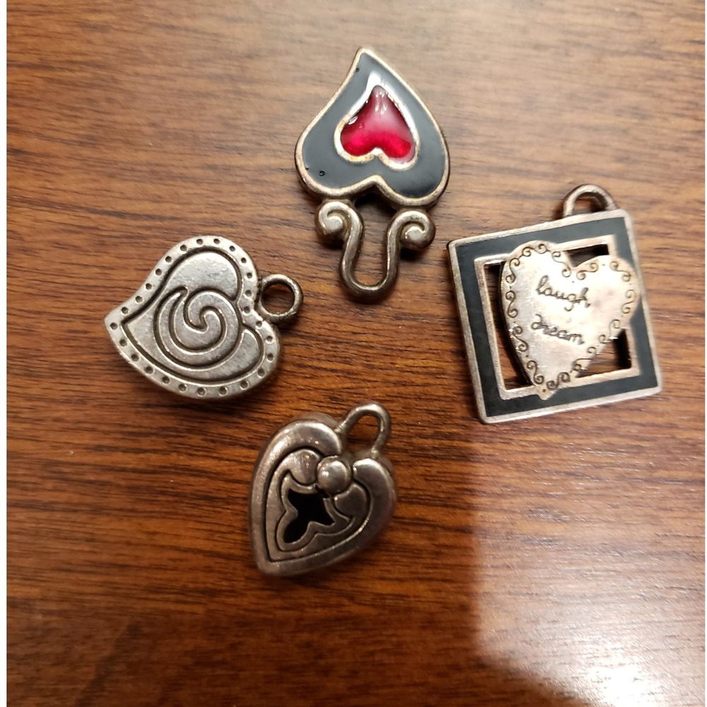 Brighton Charms Lot Silver Tone Hearts Spade Laugh Dream‎ Collectible Jewelry